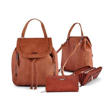 Imagen de Kit 1 - Mochila / Cartera con tapa y Billetera Premium larga